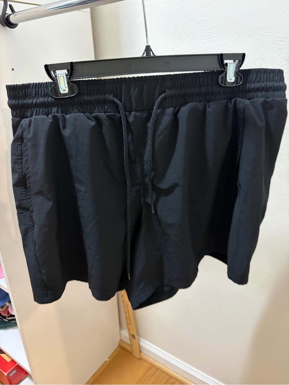 Avalanche Black Athletic Drawstring Shorts
